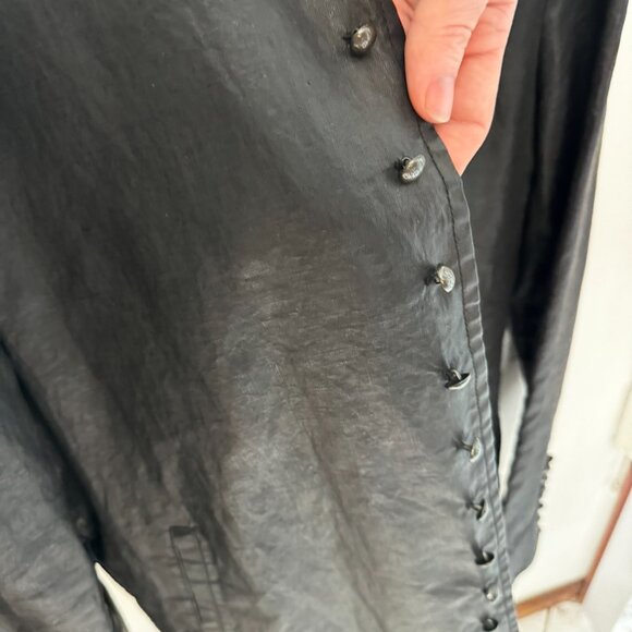 JOHN VARVATOS Waxed Coated Linen Shirt Jacket (sz. 48) - Picture 4 of 12